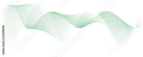 abstract green wave lines on white background
