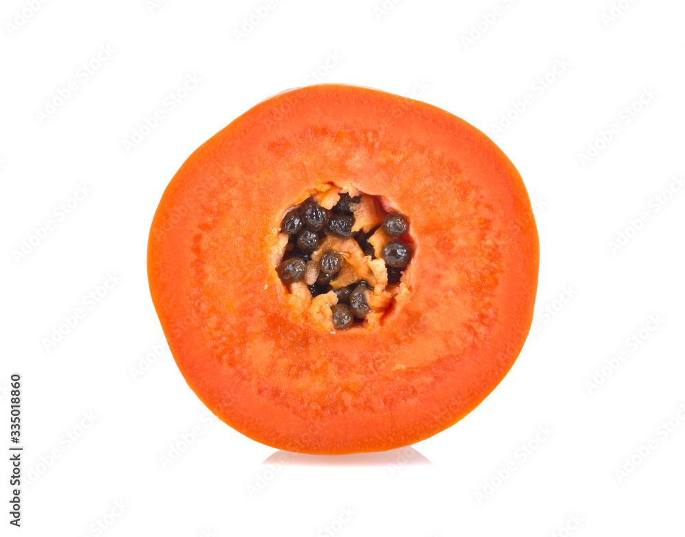 Papaya slices isolated on a white background Papaya slices isolated on a white background
