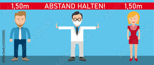 Coronavirus Infektionsgefahr, bitte Halten Sie Abstand!