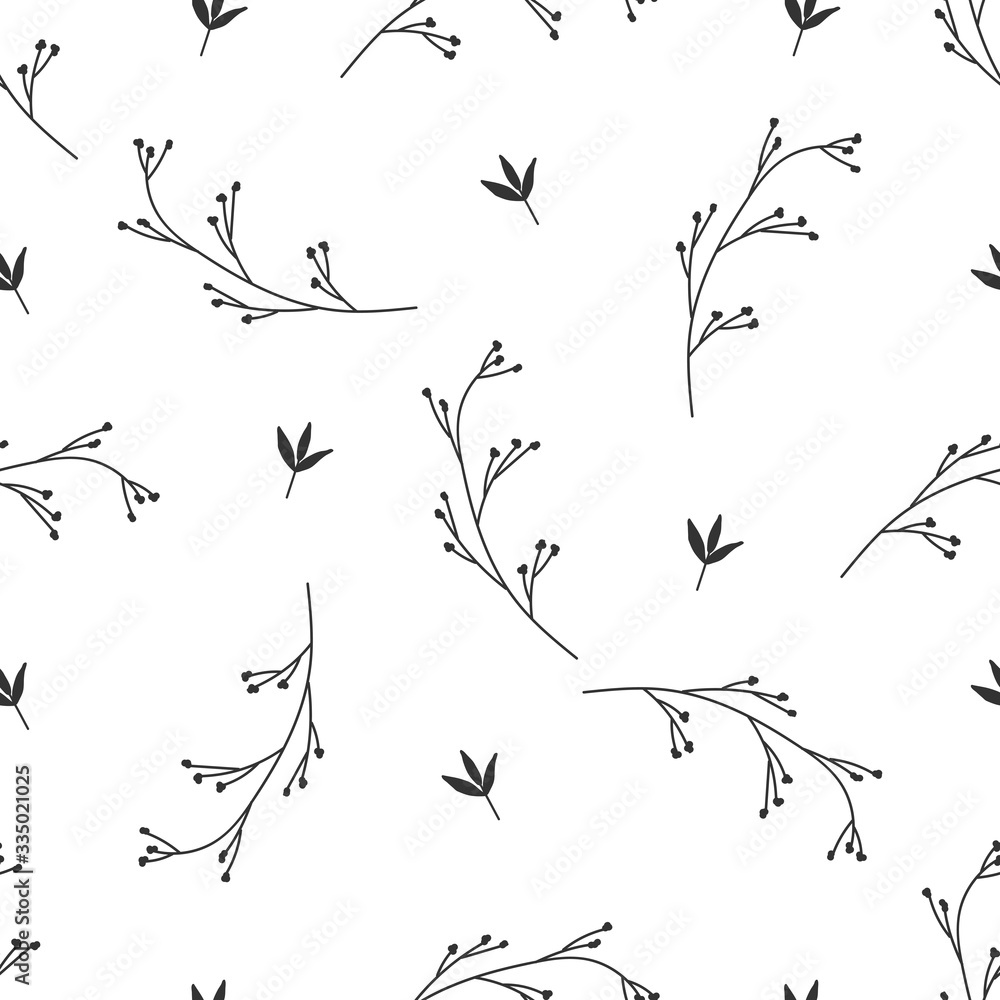 Hand drawn floral seamless pattern Hand drawn floral seamless pattern