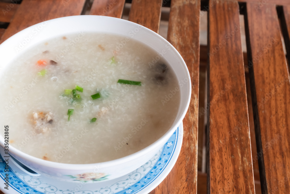Mush. Boiled rice with pork. Boiled Mush. Boiled rice with pork. Boiled