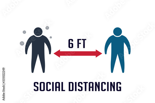 Social distancing for people keep distance to protect from COVID-19 coronavirus outbreak spreading