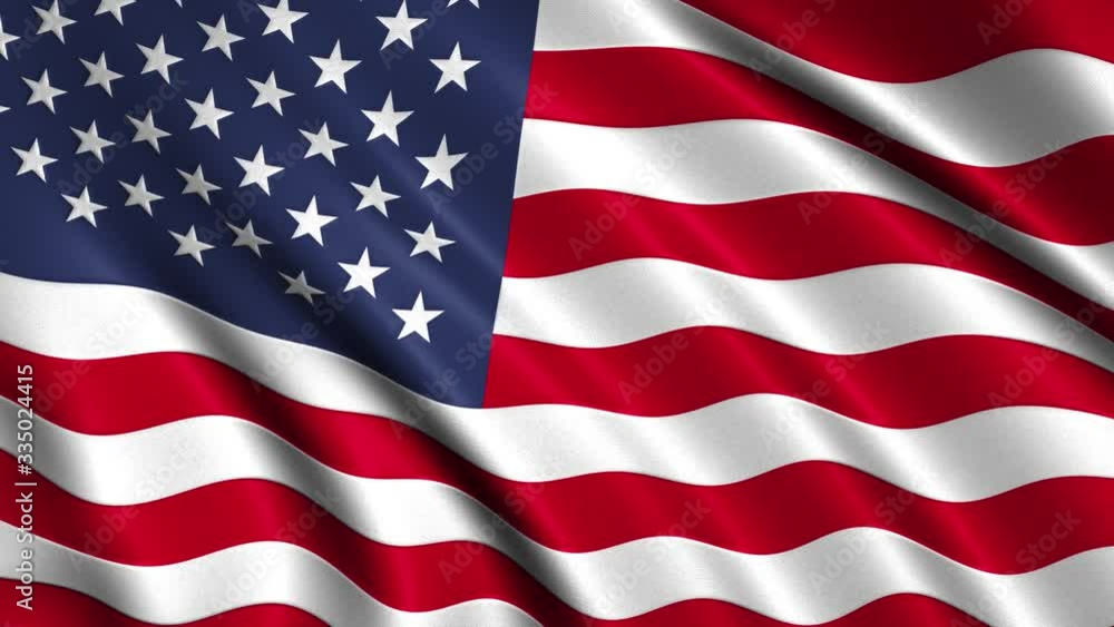 Realistic 3d looping USA flag waving in the wind Realistic 3d looping USA flag waving in the wind