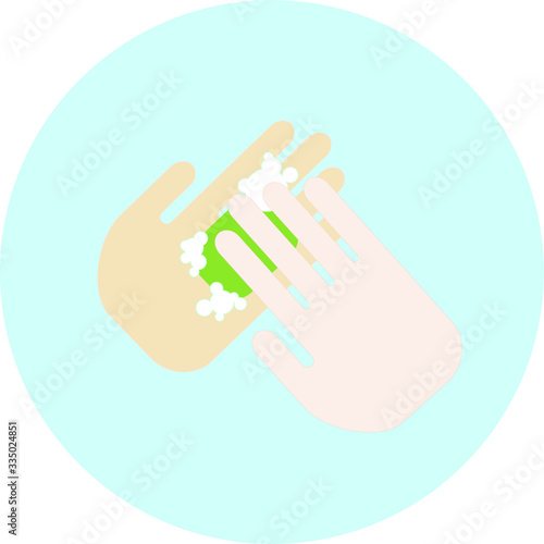 vector illustration of wash hand drawing sign photo