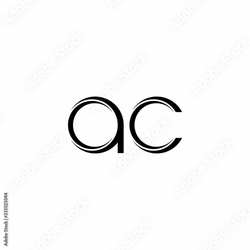 AC Logo monogram with slice rounded modern design template