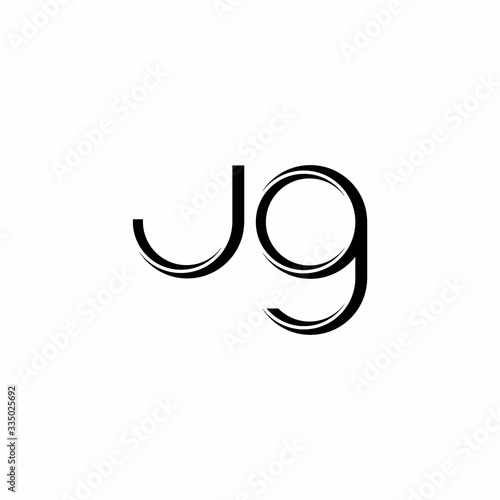 JG Logo monogram with slice rounded modern design template