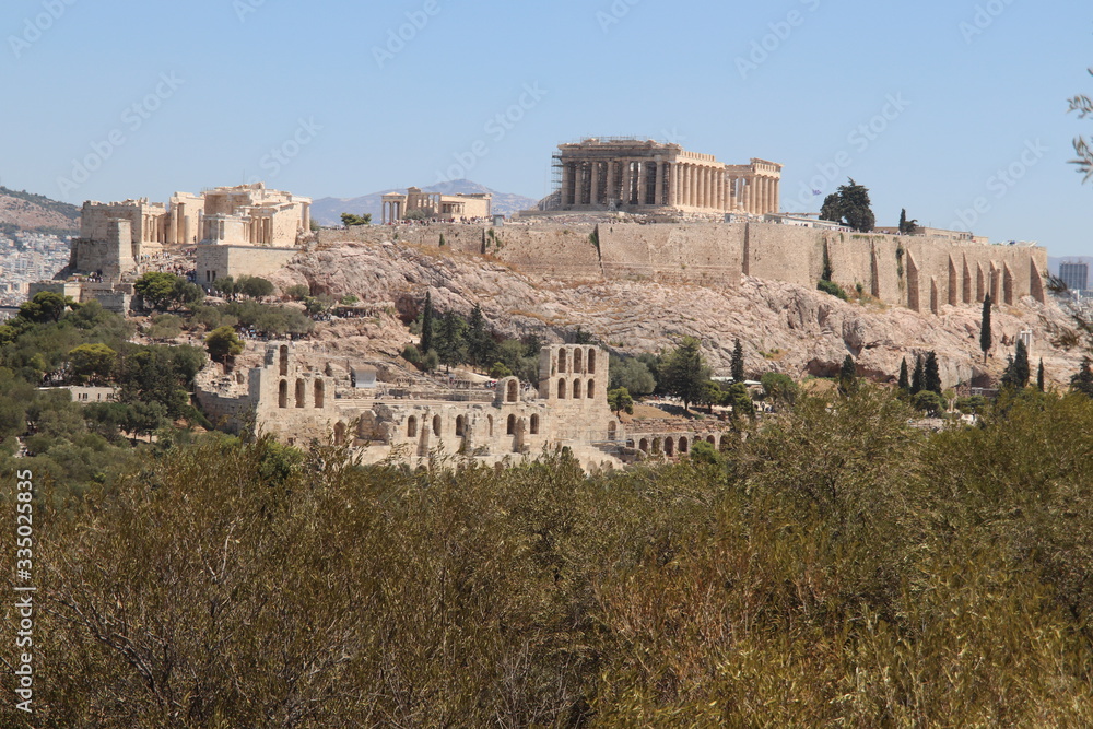 Vue sur le Parthénon à Athènes