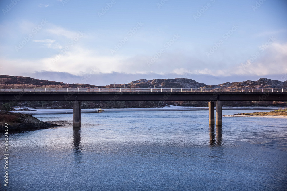 The A830 road bridge over the River Morar in Scotland