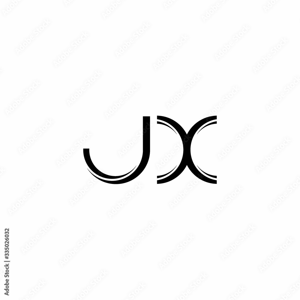 JX Logo monogram with slice rounded modern design template