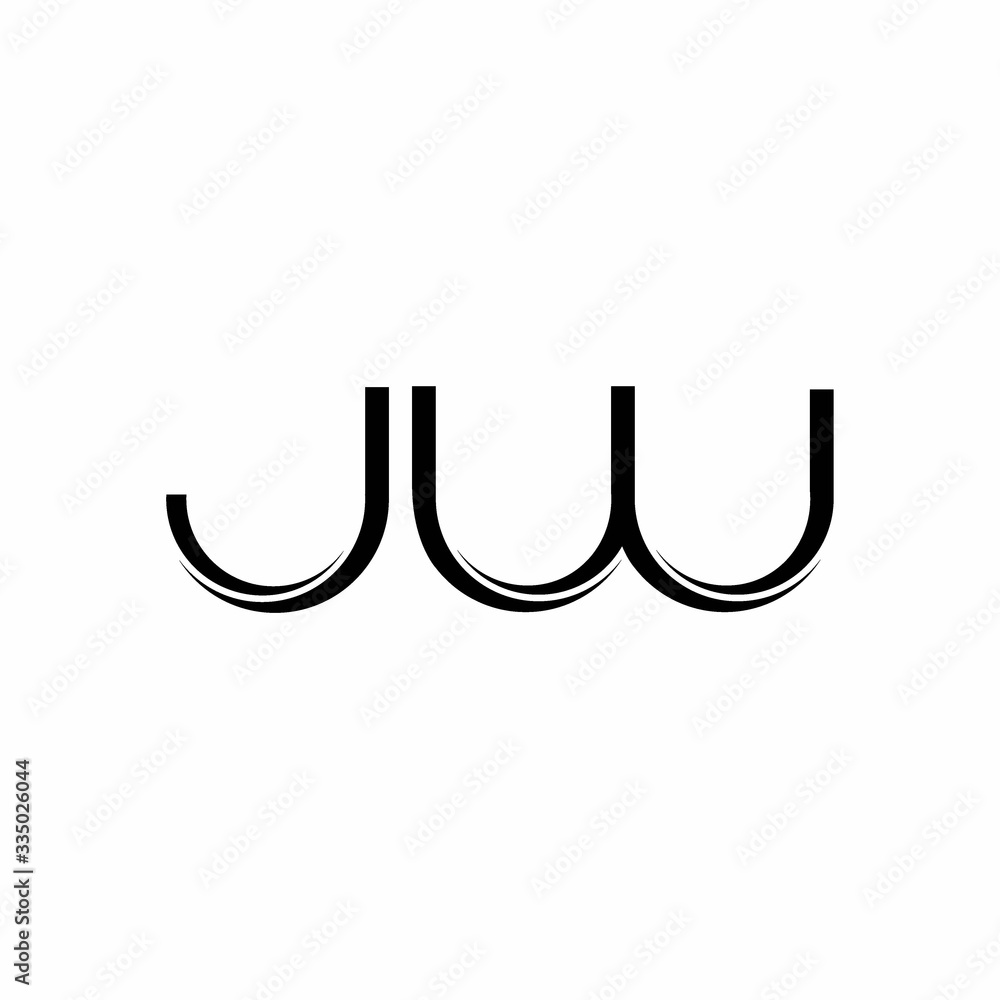 JW Logo monogram with slice rounded modern design template