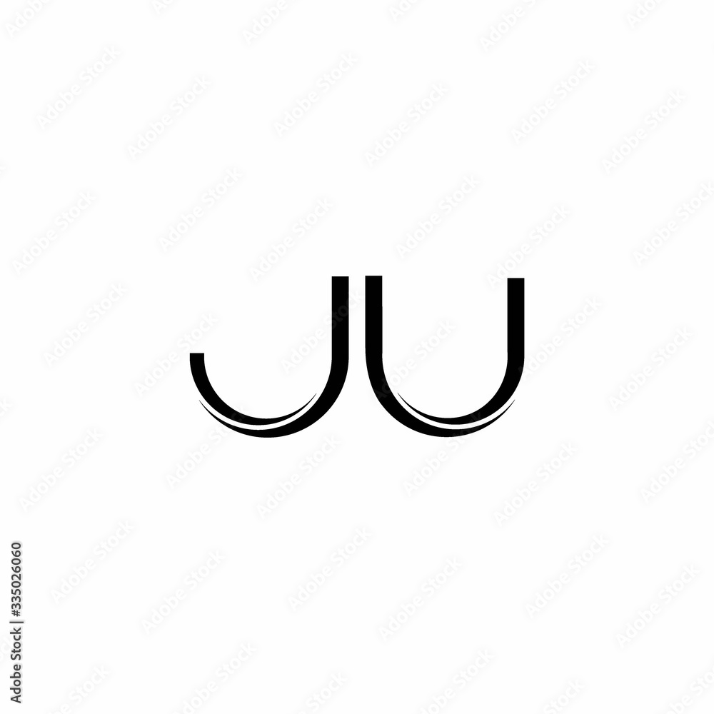 JU Logo monogram with slice rounded modern design template JU Logo monogram with slice rounded modern design template