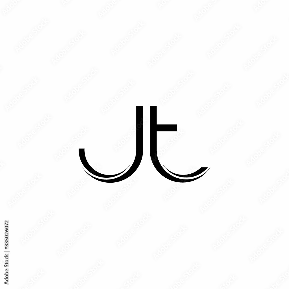 JT Logo monogram with slice rounded modern design template JT Logo monogram with slice rounded modern design template
