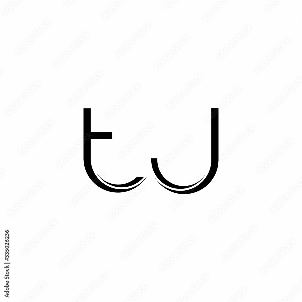 TJ Logo monogram with slice rounded modern design template