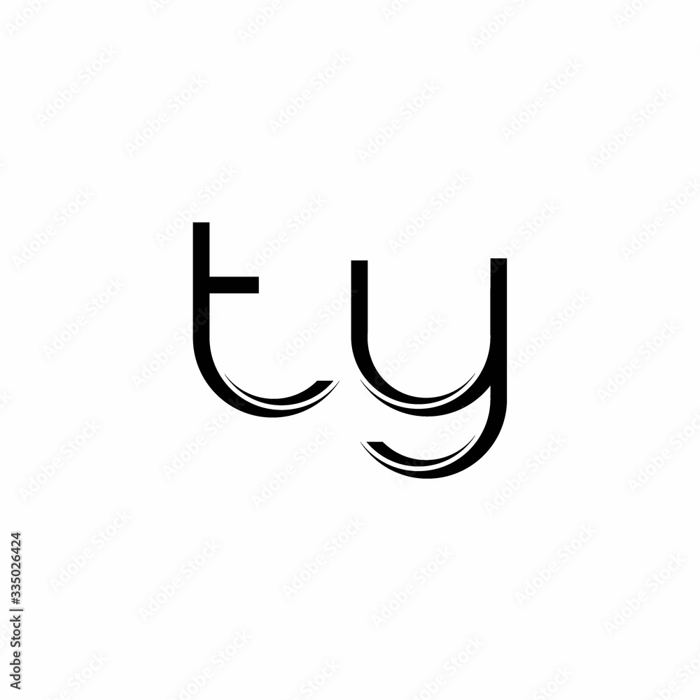 TY Logo monogram with slice rounded modern design template TY Logo monogram with slice rounded modern design template