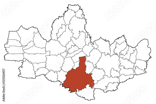Satellite view of the Municipalities in the province of Monza e Brianza, map. Lombardy, Italy. 