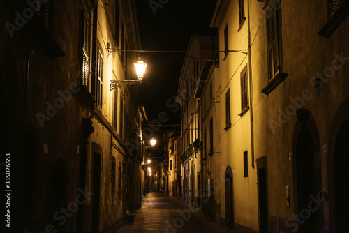 Narrow Alley With Old Buildings In Medieval Town , Tuscany, Italy © ANR Production