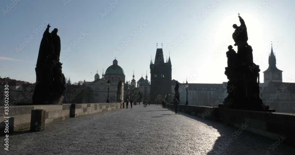 Charles Bridge during the coronavirus epidemic Charles Bridge during the coronavirus epidemic