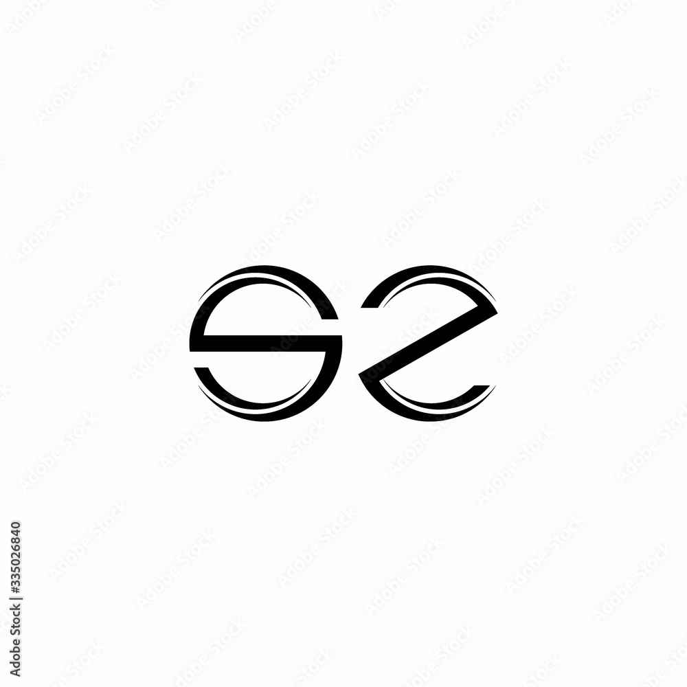 SZ Logo monogram with slice rounded modern design template SZ Logo monogram with slice rounded modern design template