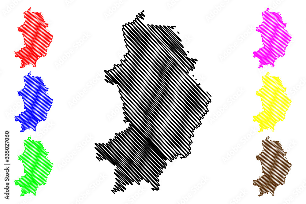 Krimulda Municipality (Republic of Latvia, Administrative divisions of Latvia, Municipalities and their territorial units) map vector illustration, scribble sketch Krimulda map