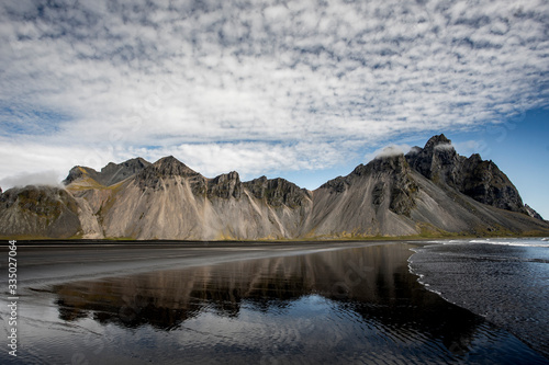 Reflection at Stokksnes in the Ocean.