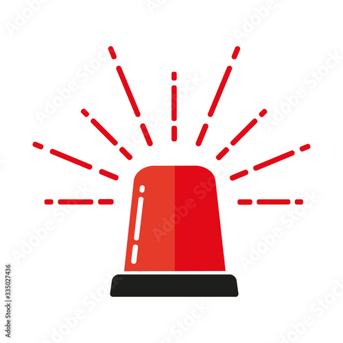 Vector illustration of red flasher lights icon.Signal light for ambulance, police, fire brigade and other rescue teams.Flat icon, logo, graphic element.