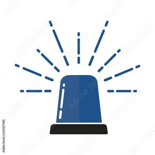 Vector illustration of blue flasher lights icon.Signal light for ambulance, police, fire brigade and other rescue teams.Flat icon, logo, graphic element.