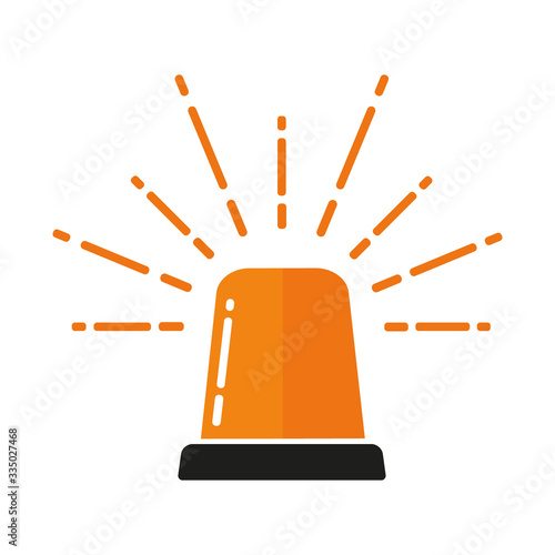 Vector illustration of orange flasher lights icon.Signal light for ambulance,police,fire brigade and other rescue teams.Flat icon,logo,graphic element.