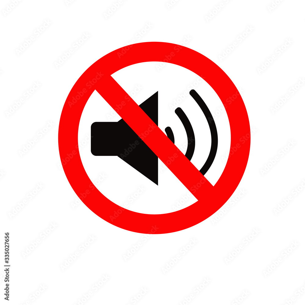 No Sound Sign,Vector Illustration, Isolate On White Background Label. No Sound Sign,Vector Illustration, Isolate On White Background Label.
