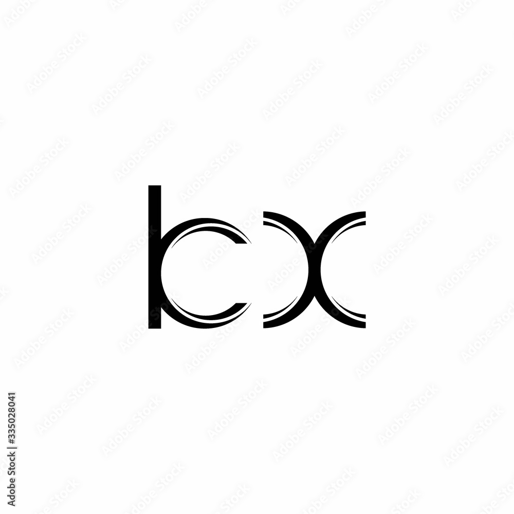KX Logo monogram with slice rounded modern design template