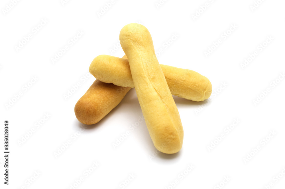 Rustic grissini bread sticks. Crispy straw biscuit isolated on white background. Rustic grissini bread sticks. Crispy straw biscuit isolated on white background.