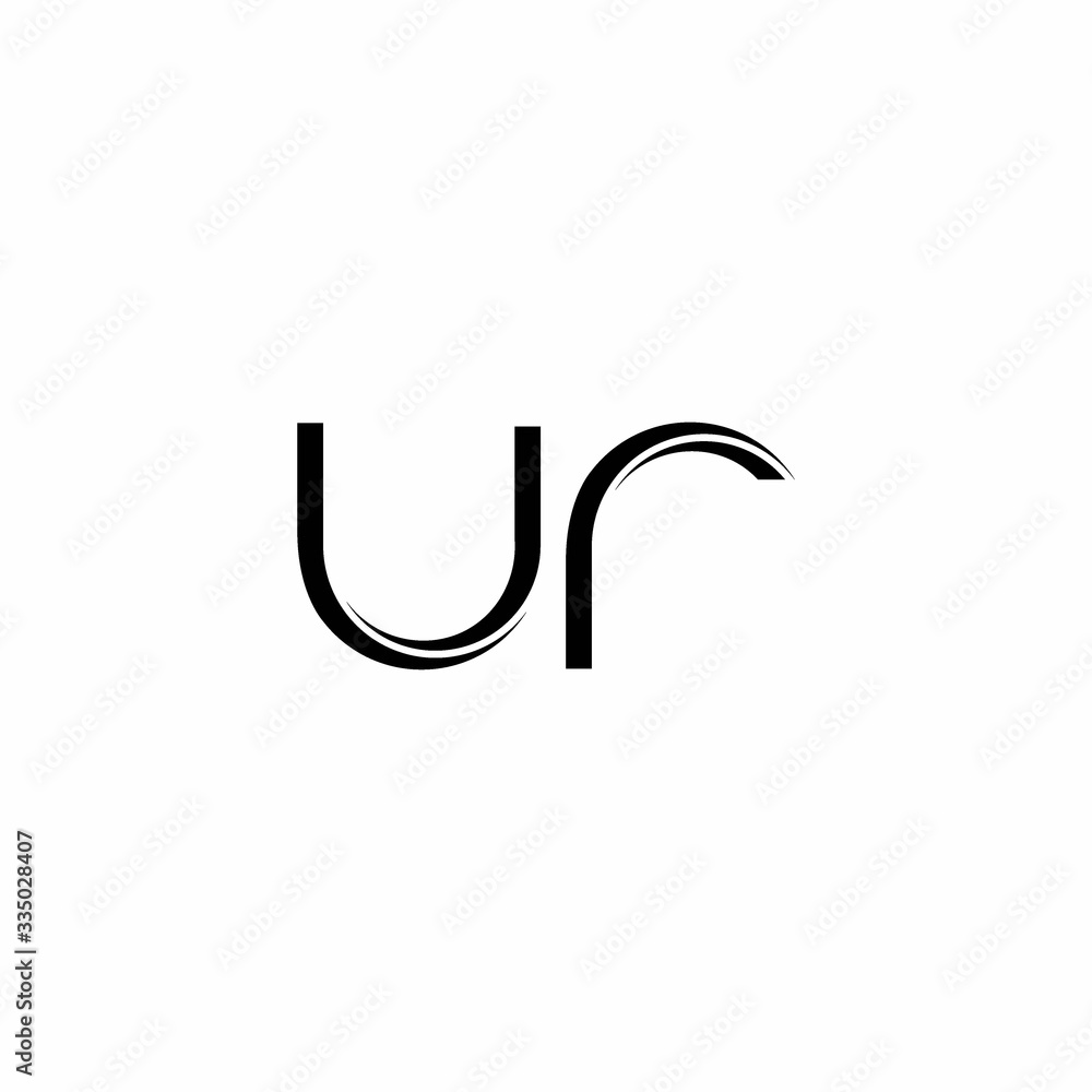 UR Logo monogram with slice rounded modern design template