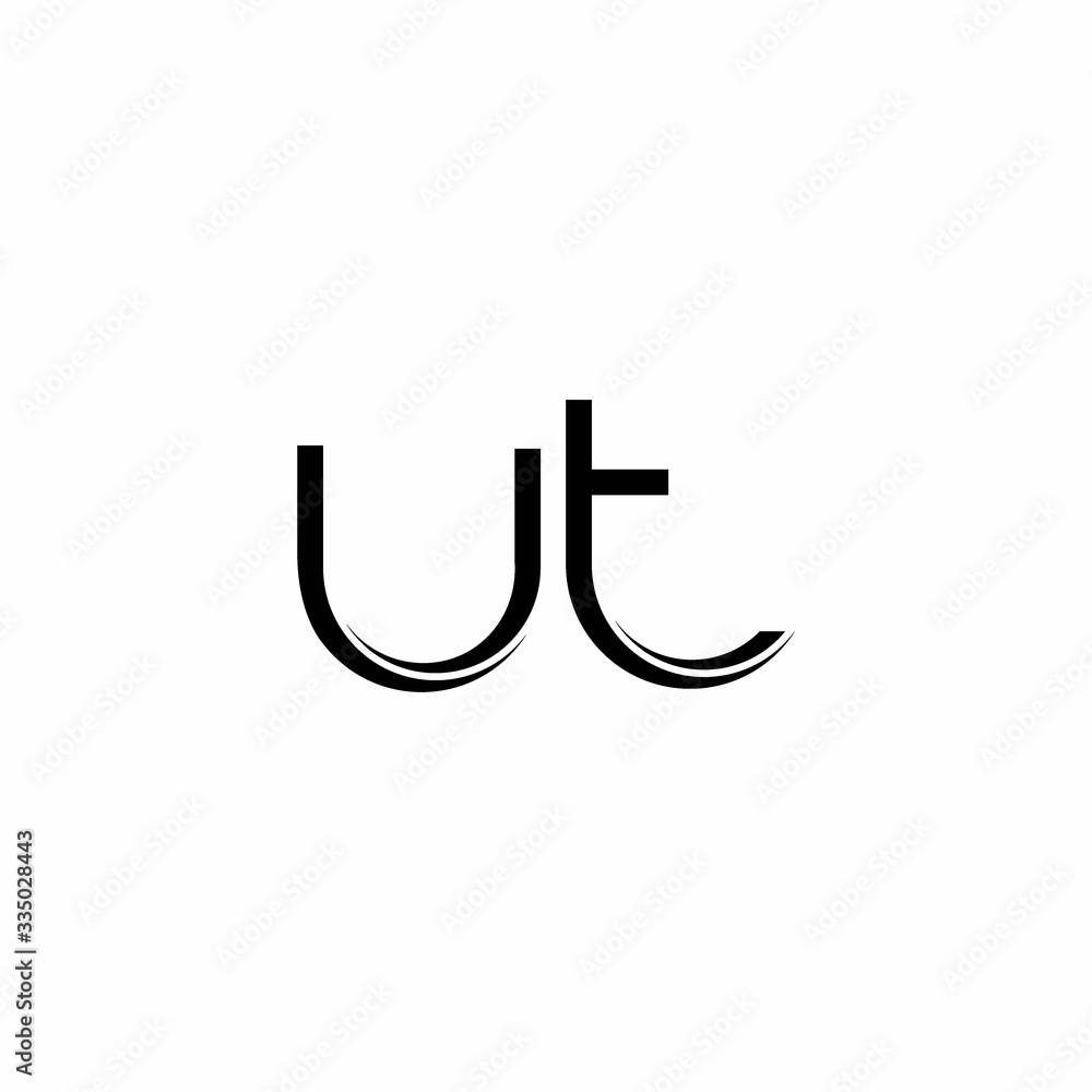 UT Logo monogram with slice rounded modern design template UT Logo monogram with slice rounded modern design template