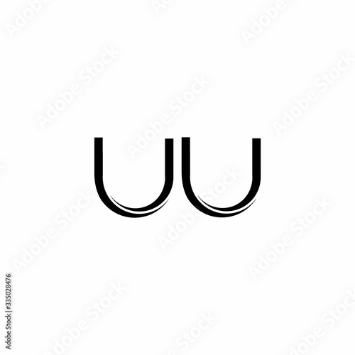UU Logo monogram with slice rounded modern design template