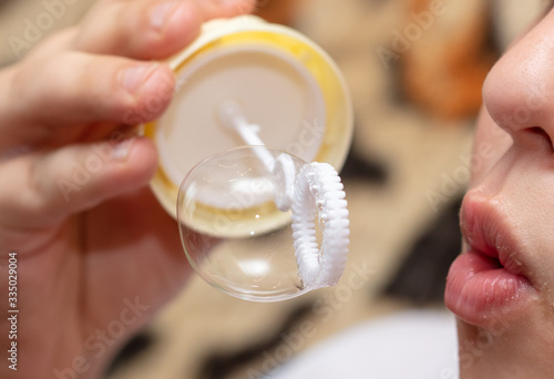 Wallpaper Mural The boy blows up soap bubbles Torontodigital.ca