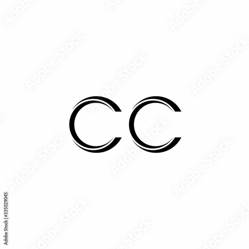 CC Logo monogram with slice rounded modern design template