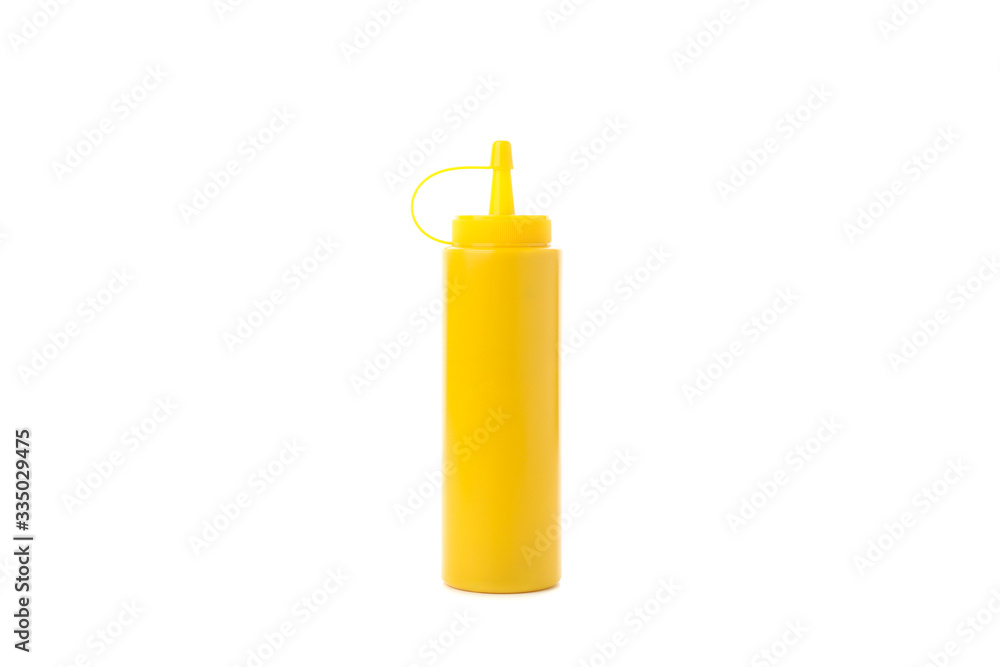 Yellow mustard bottle isolated on white background Yellow mustard bottle isolated on white background