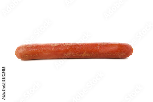 Tasty fried sausage isolated on white background