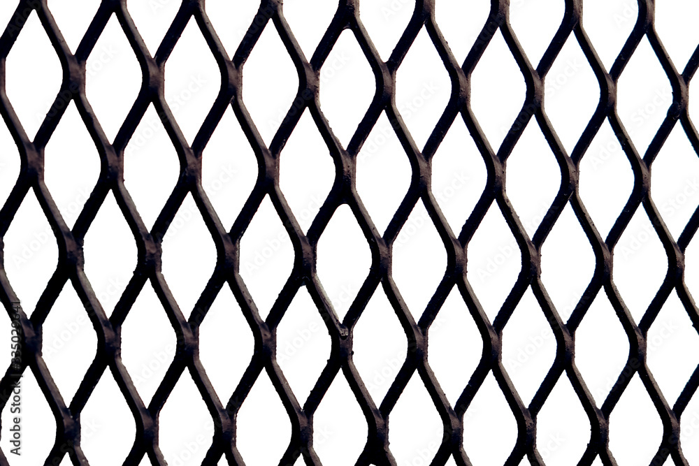 Fototapeta premium Grating Iron pattern with white background
