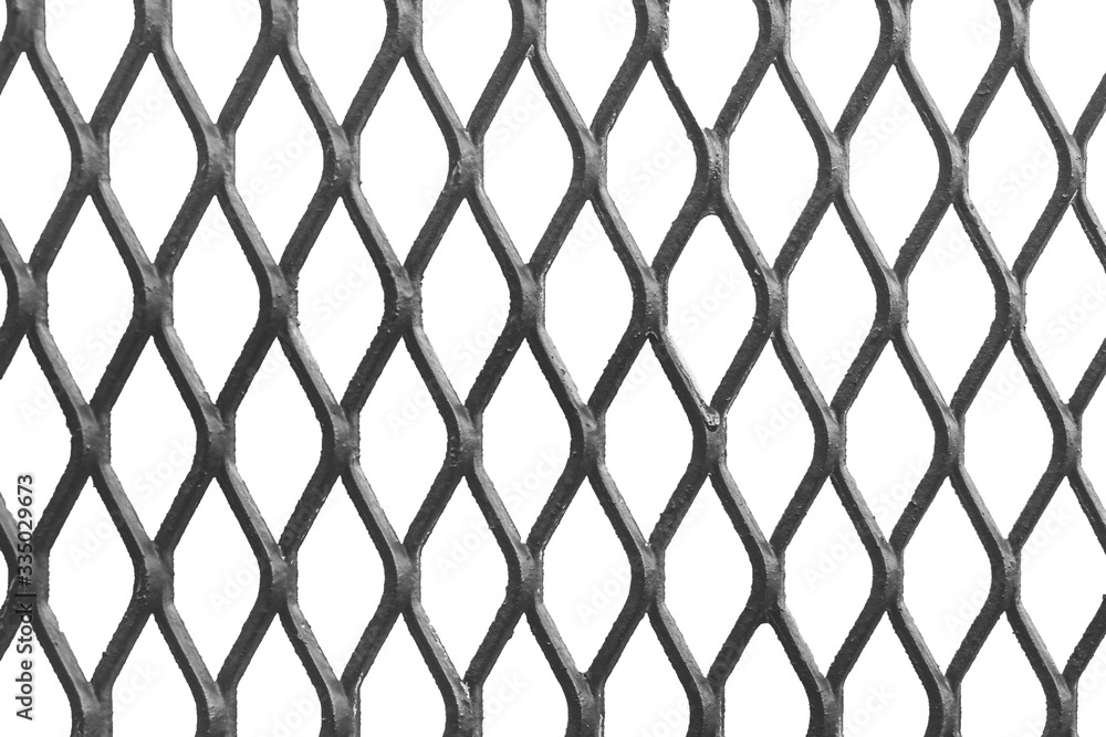 Fototapeta premium Grating Iron pattern with white background