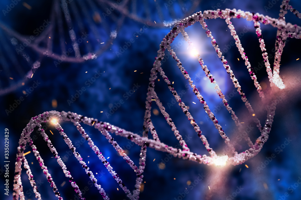Abstract of DNA structure, Genetic engineering concept. 3D illustration of DNA model. Abstract of DNA structure, Genetic engineering concept. 3D illustration of DNA model.