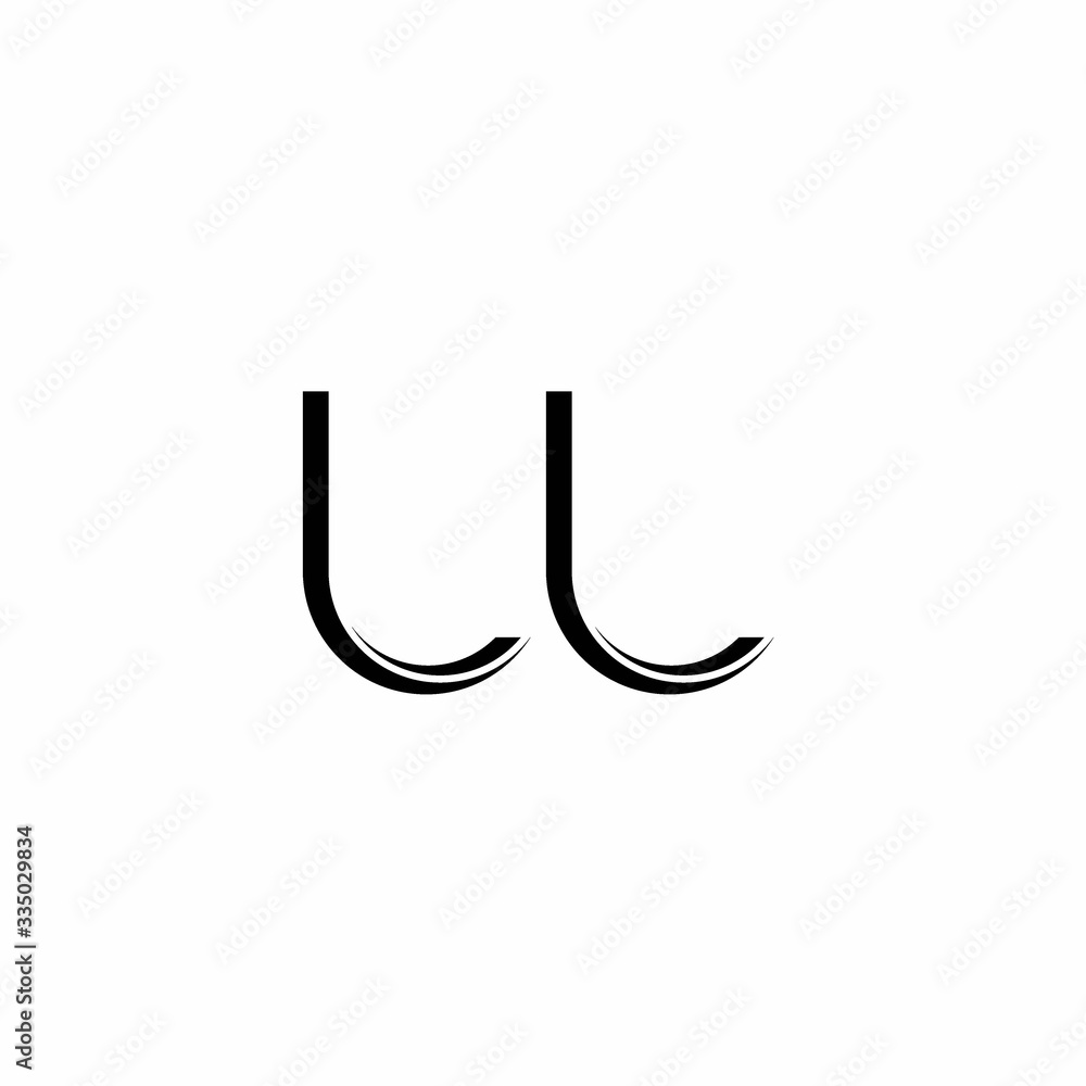 LL Logo monogram with slice rounded modern design template