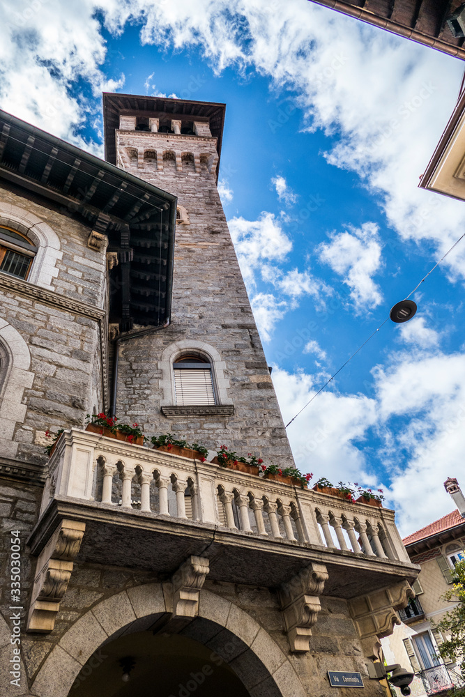 Stone tower bell in Bellinzona