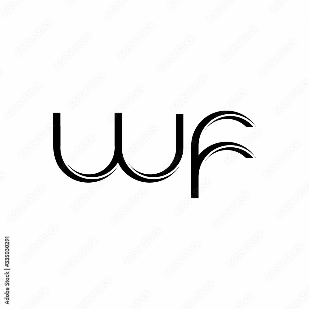 WF Logo monogram with slice rounded modern design template