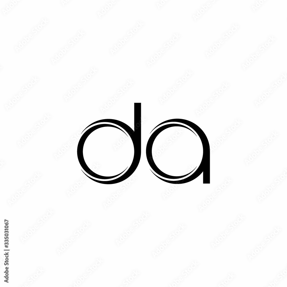 DA Logo monogram with slice rounded modern design template DA Logo monogram with slice rounded modern design template