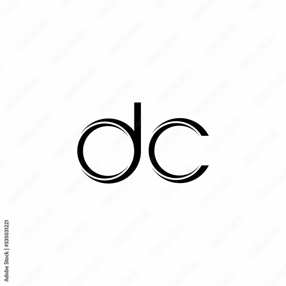 DC Logo monogram with slice rounded modern design template DC Logo monogram with slice rounded modern design template