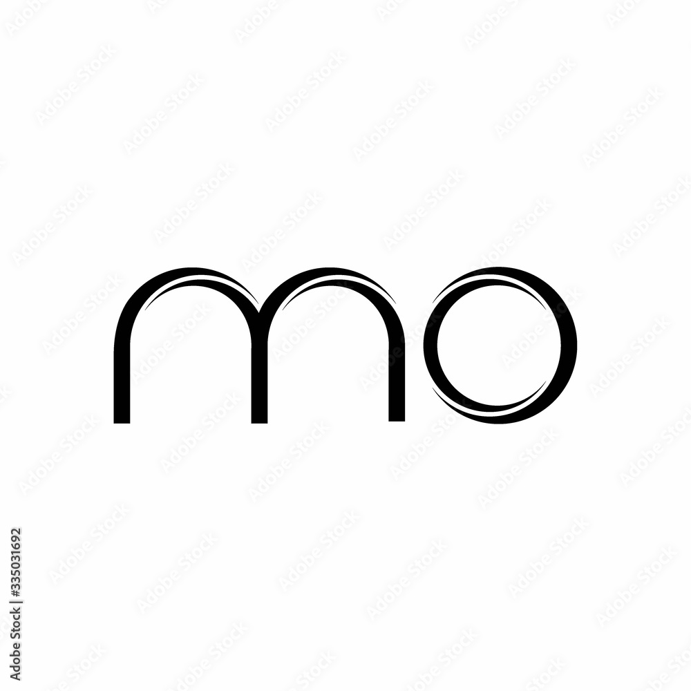 MO Logo monogram with slice rounded modern design template MO Logo monogram with slice rounded modern design template
