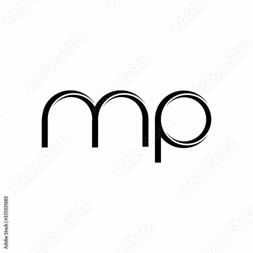 MP Logo monogram with slice rounded modern design template