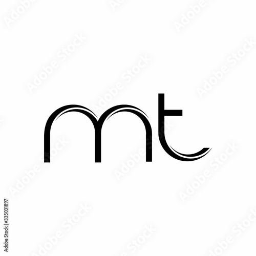MT Logo monogram with slice rounded modern design template