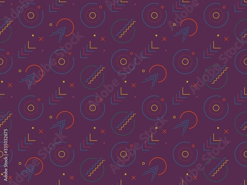 straight lines and line on a seamless spring pattern.