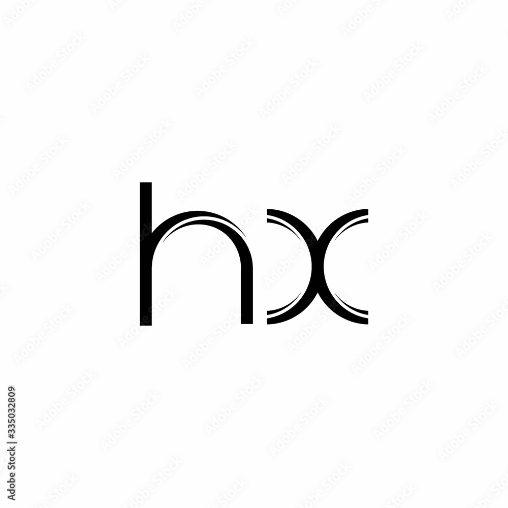 HX Logo monogram with slice rounded modern design template